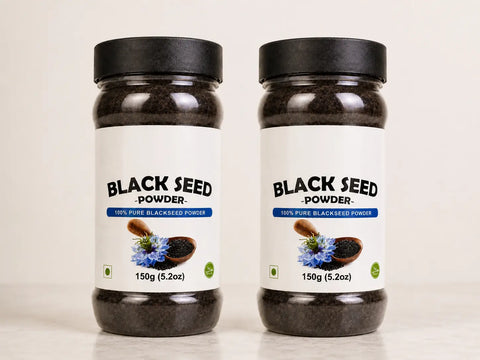 Black Seed Powder 2 pack, 2 x 150g jars of 100% pure Nigella Sativa, halal certified, non-GMO, gluten free