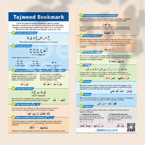 Tajweed Bookmark - Revised Edition