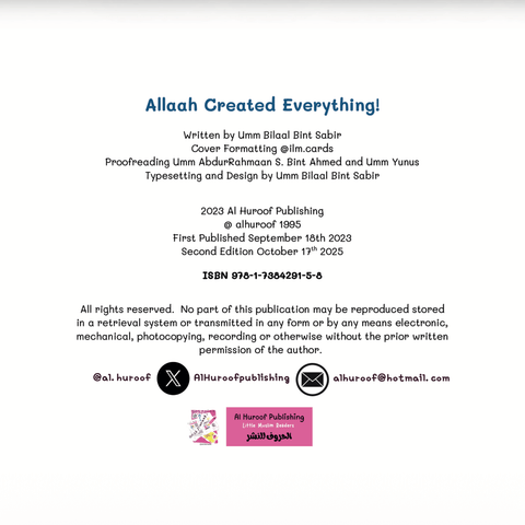Allaah Created Everything! - My First Books of Tawheed - House Of Salaf