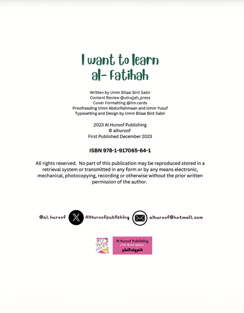 I Want to Learn al-Fatihah - Learning my 1st Short Surahs! (with transliteration) - House Of Salaf