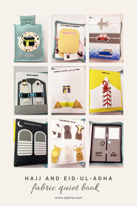 Hajj and Eid ul Adha fabric quiet book pages